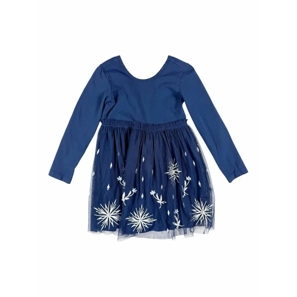 Hanna Andersson Disney Collection Frozen Organic Tulle Dress Girls Size 4
